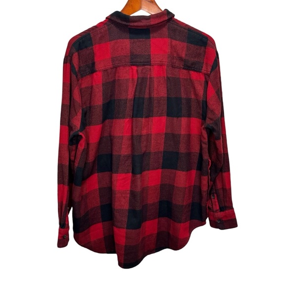 Madewell Flannel Side-Button Oversized Ex-Boyfriend Shirt Buffalo Check Large - Picture 6 of 14